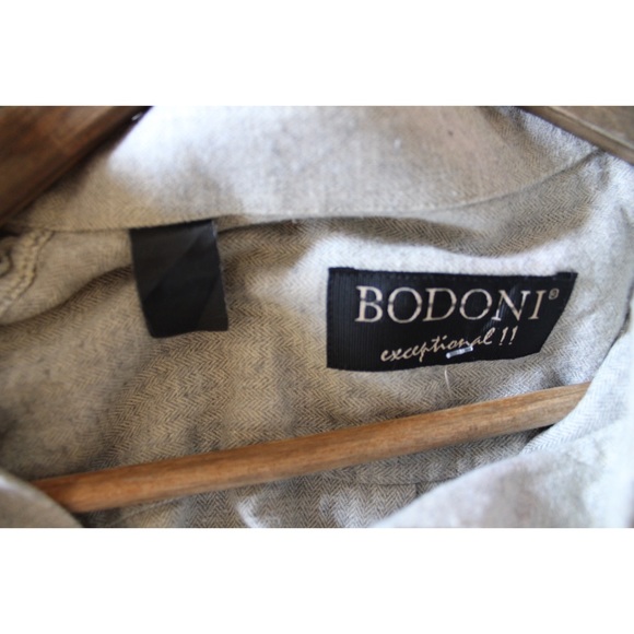 Bodoni Linen Look Buttoned Peplum Short Sleeve Top Medium - Picture 9 of 9